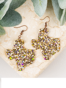 Glitter Texas Earrings, Champagne - SKC Boutique