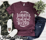 Thankful Grateful Blessed- Fall Tee - SKC Boutique