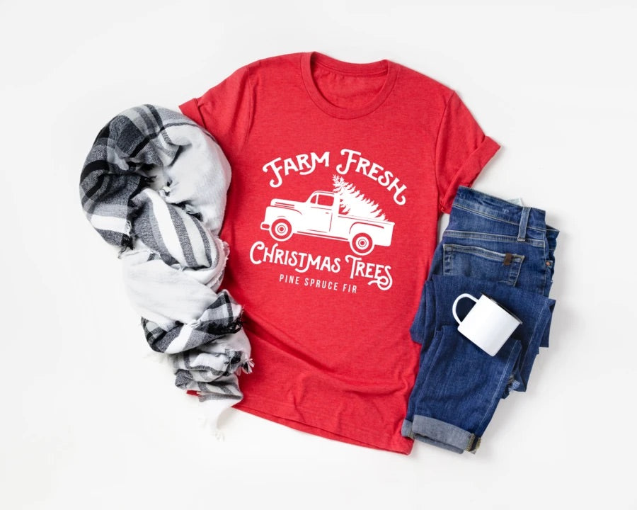 Farm Fresh Christmas Trees Tee - SKC Boutique