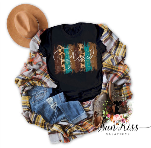 Blessed- Brush Strokes Fall Tee - SKC Boutique